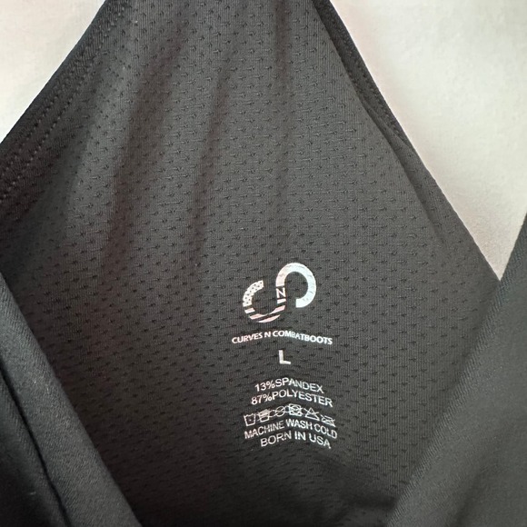 Curves N CombatBoots Sports Bra activewear athletic run o-ring teal blackLarge - Picture 3 of 4